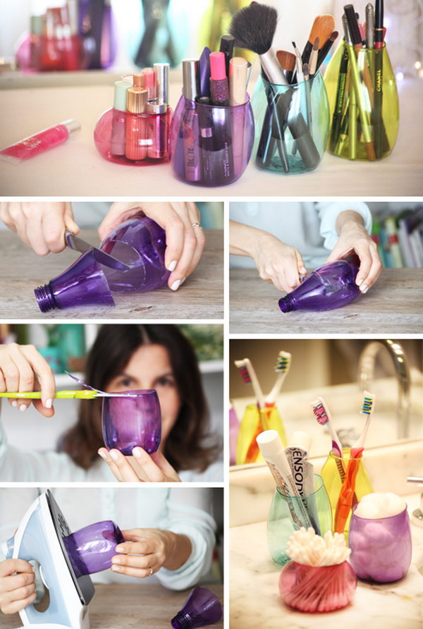 Recycled Plastic Bottle Makeup Organizer 