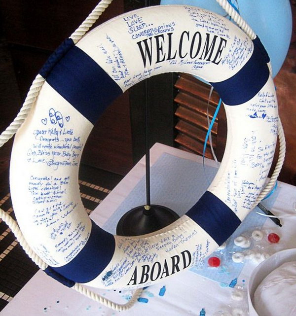 Nautical Theme Baby Shower Guest Book 