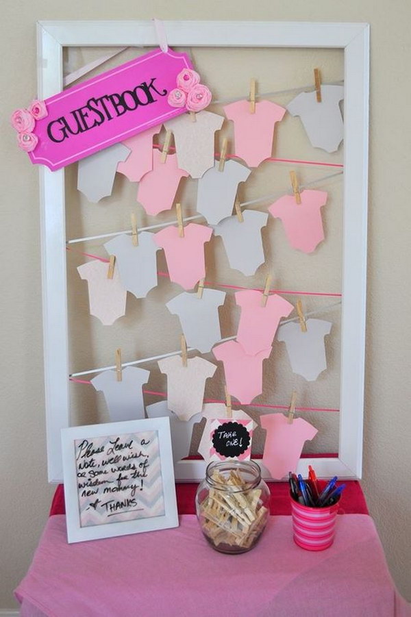 DIY Onesies Note Cards in a Frame. 