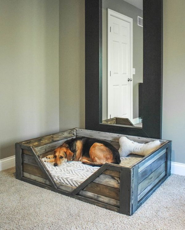 DIY Wooden Dog Bed. 